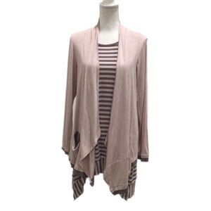 LOGO Layers by LORI GOLDSTEIN 2 PC Lagenlook Cardigan Dress Set